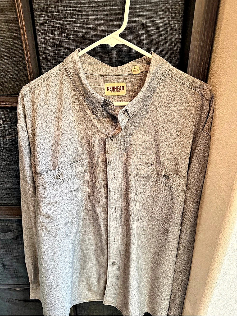 Redhead Men's Gray Button Down Shirt Size XL Like New